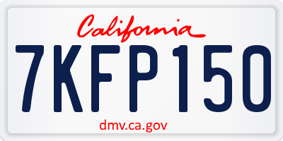 CA license plate 7KFP150