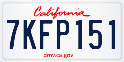 CA license plate 7KFP151