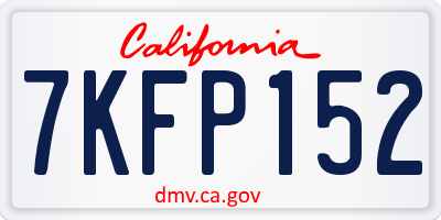 CA license plate 7KFP152