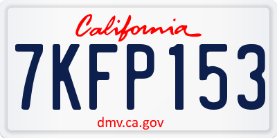 CA license plate 7KFP153