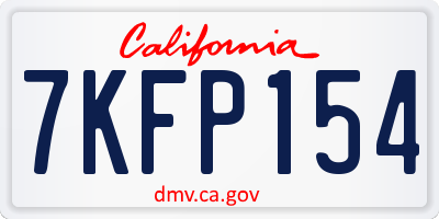 CA license plate 7KFP154