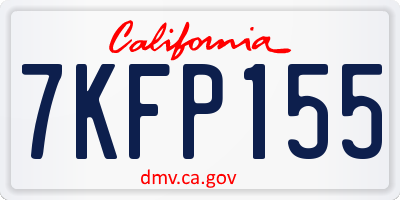 CA license plate 7KFP155