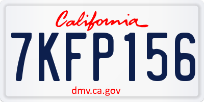 CA license plate 7KFP156