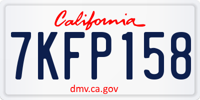 CA license plate 7KFP158
