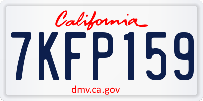 CA license plate 7KFP159