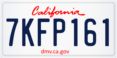 CA license plate 7KFP161