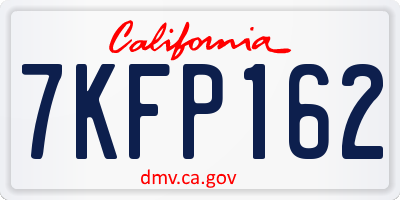 CA license plate 7KFP162