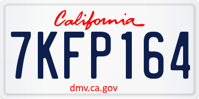 CA license plate 7KFP164