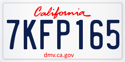 CA license plate 7KFP165