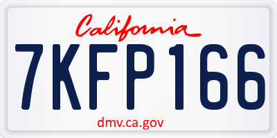 CA license plate 7KFP166