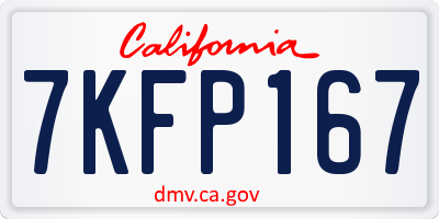 CA license plate 7KFP167