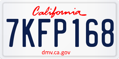 CA license plate 7KFP168