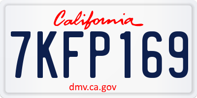 CA license plate 7KFP169