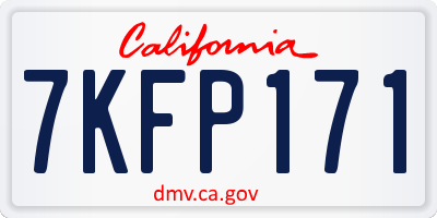 CA license plate 7KFP171