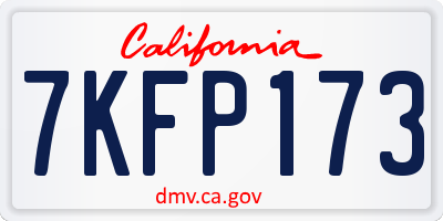 CA license plate 7KFP173