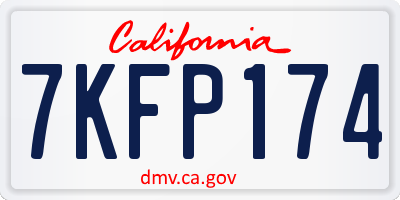 CA license plate 7KFP174