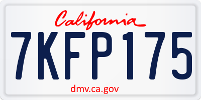 CA license plate 7KFP175