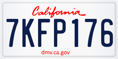 CA license plate 7KFP176