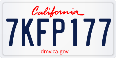 CA license plate 7KFP177