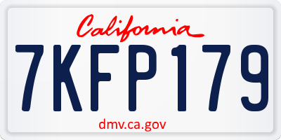 CA license plate 7KFP179