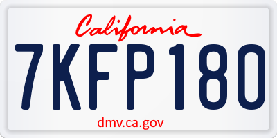 CA license plate 7KFP180