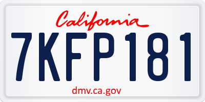 CA license plate 7KFP181