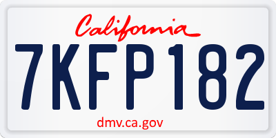 CA license plate 7KFP182