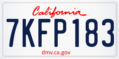 CA license plate 7KFP183