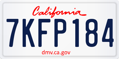 CA license plate 7KFP184