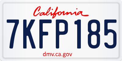 CA license plate 7KFP185