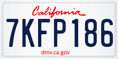 CA license plate 7KFP186
