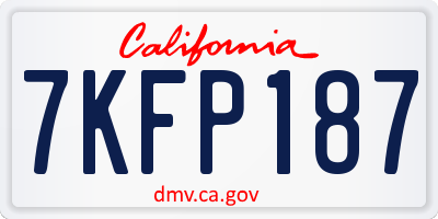CA license plate 7KFP187