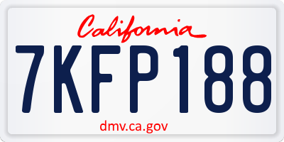 CA license plate 7KFP188
