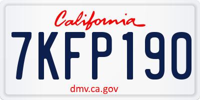 CA license plate 7KFP190