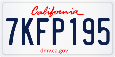 CA license plate 7KFP195