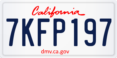 CA license plate 7KFP197