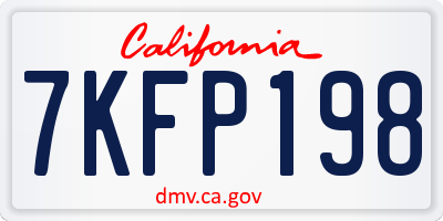CA license plate 7KFP198