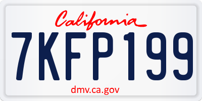 CA license plate 7KFP199
