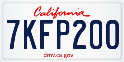 CA license plate 7KFP200