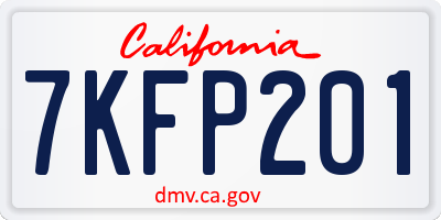 CA license plate 7KFP201