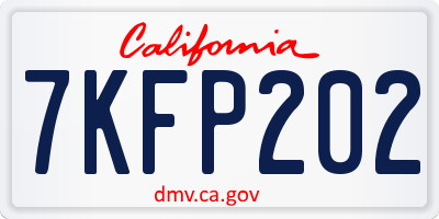 CA license plate 7KFP202