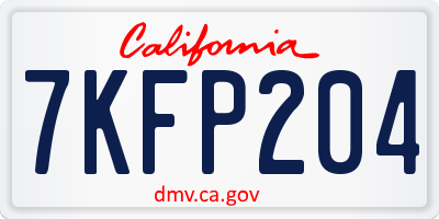 CA license plate 7KFP204