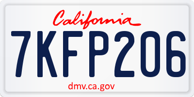 CA license plate 7KFP206