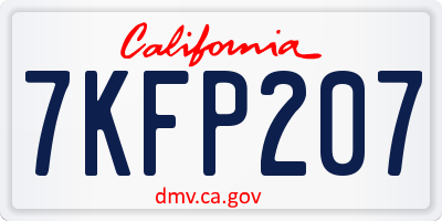 CA license plate 7KFP207