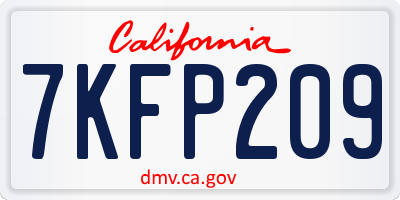 CA license plate 7KFP209
