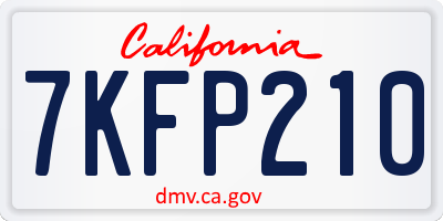 CA license plate 7KFP210