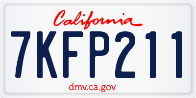 CA license plate 7KFP211