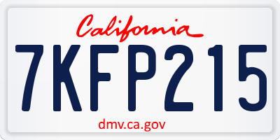 CA license plate 7KFP215