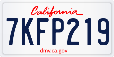 CA license plate 7KFP219