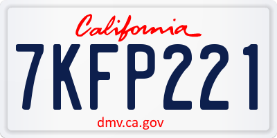CA license plate 7KFP221